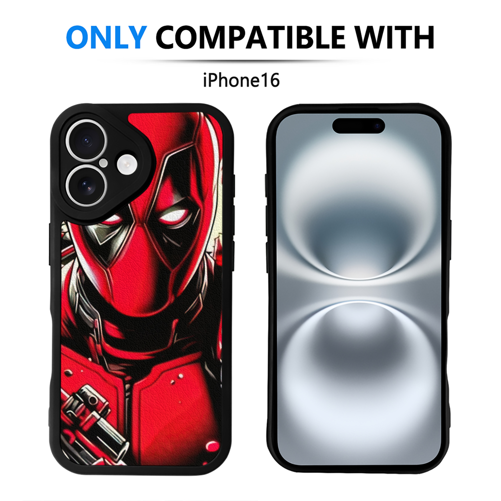（画像用） Deadpool デッドプール 【iPhone 16シリーズ対応】シリコンスマホケース（レザー調） 材質：シリコン